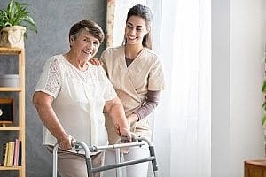 a senior citizen receiving Alzheimer's care