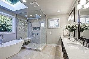 a bathroom where a senior receives in home personal hygiene care